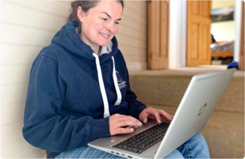 Teenage girl with laptop